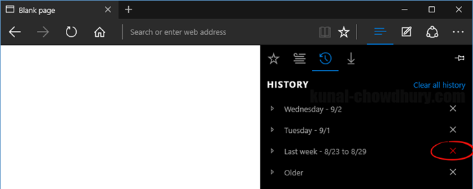 Clear browser history in Microsoft Edge for an entire date range (www.kunal-chowdhury.com)