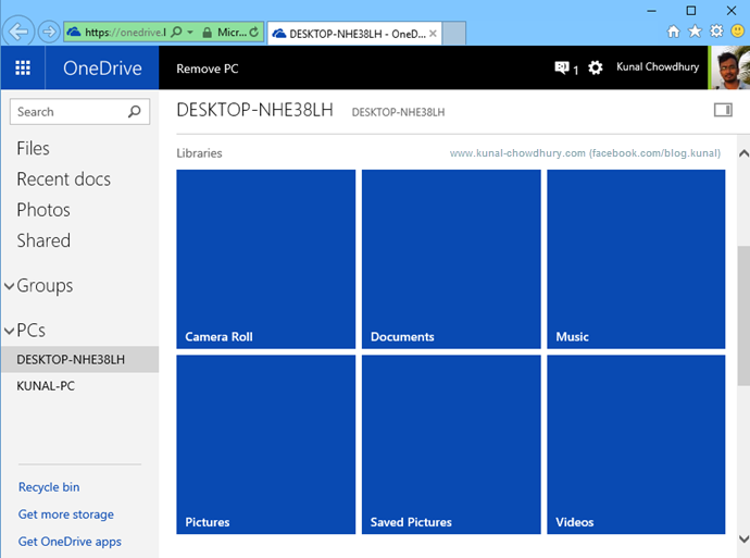 Improvements in OneDrive for Windows 10 - System Libraries View (www.kunal-chowdhury.com)