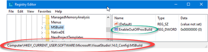 Registry entry to enable out of proc build in Visual Studio (www.kunal-chowdhury.com)