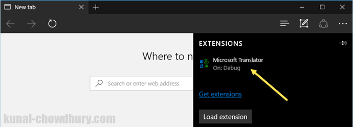 Windows 10 - Microsoft Edge - Installed Extensions in Microsoft Edge (www.kunal-chowdhury.com)