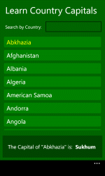 Learn Country Capital app in Windows Phone Store