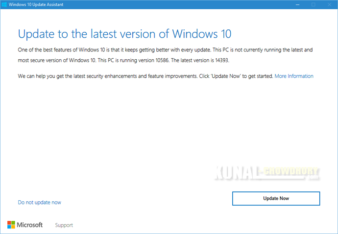 1. Update to the latest version of Windows 10 (www.kunal-chowdhury.com)