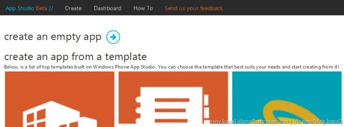 1. Creat an empty Windows Phone app
