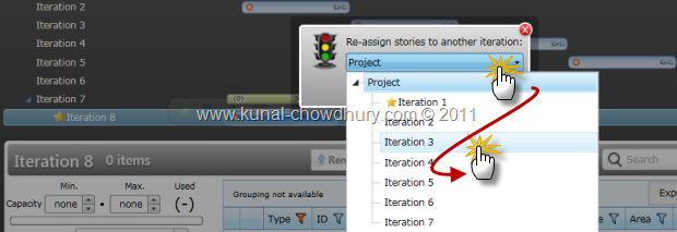 12. Reassign Iteration to a Different Iteration in Project