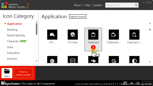 2. Syncfusion Metro Studio 2 - Chose and Edit Icon