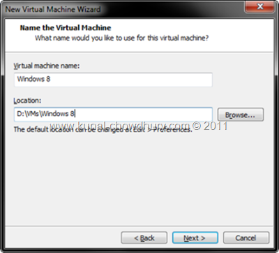 6. Provide Location of VM