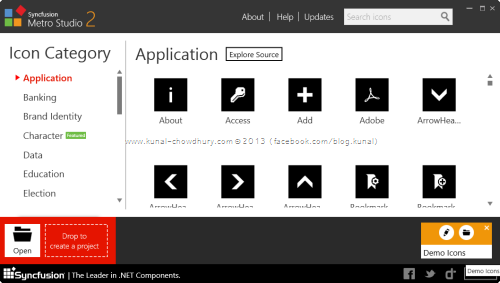 7. Syncfusion Metro Studio 2 - Projects Pane