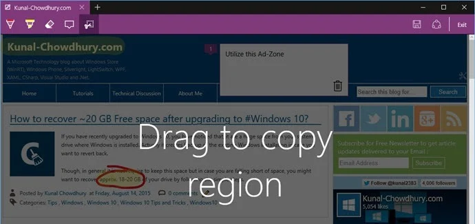 9. Drag to copy a region using the clip tool (www.kunal-chowdhury.com)