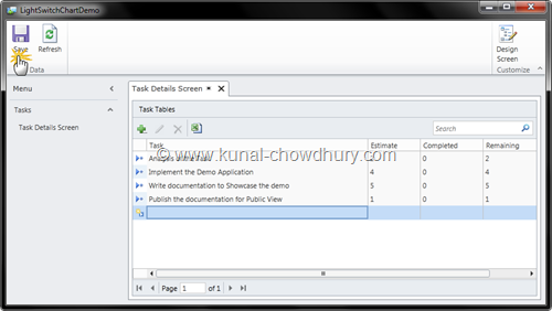 9. Insert Some Data Records to the TaskTable