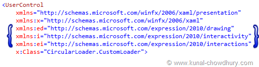 Add xmlns Namespace to the UserControl