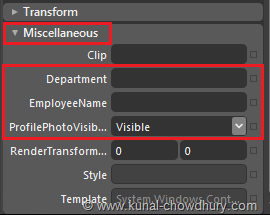 Blend Properties Panel shows those Properties inside the Miscellaneous Group