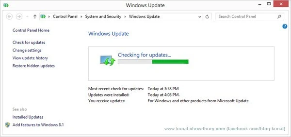 Check for Windows Update (www.kunal-chowdhury.com)