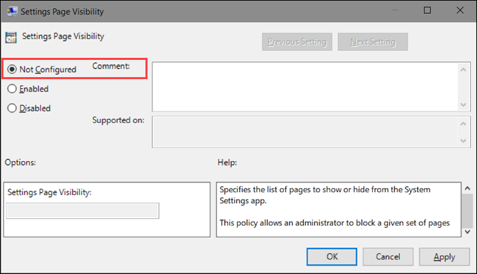 Windows 10 Settings Page Visibility (www.kunal-chowdhury.com)