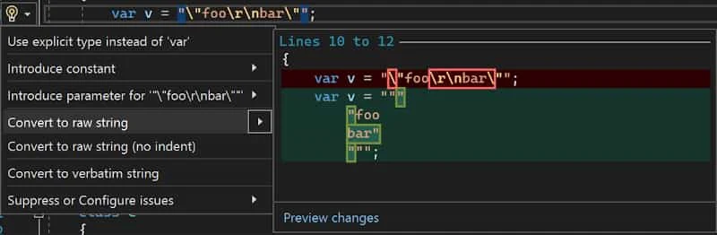 Visual Studio 2022 17.2 adds Raw string literals to C# 11