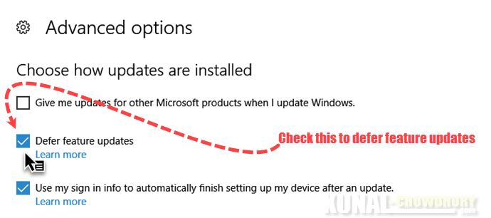 Defer Windows 10 Anniversary Feature Updates (www.kunal-chowdhury.com)