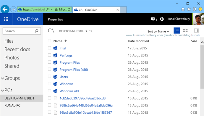 Improvements in OneDrive for Windows 10 - System View (www.kunal-chowdhury.com)