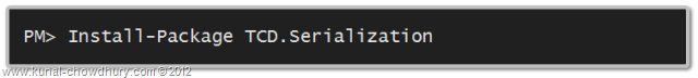 Installing TCD.Serialization library using the NuGet Package Manager