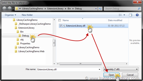 Library Caching Demo - Add Assembly Reference of Class Library