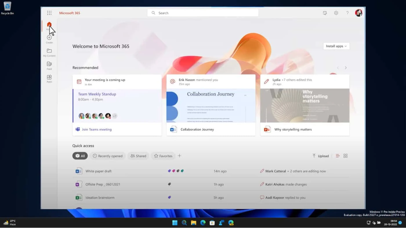 First look of the new Microsoft 365 app