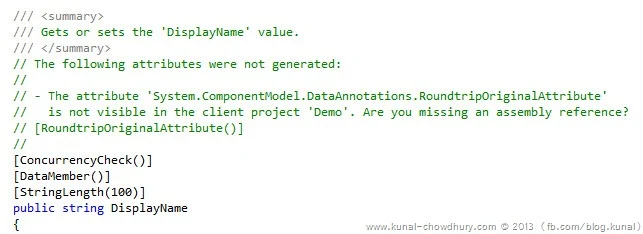 RoundtripOriginalAttribute missing from the RIA Service entity