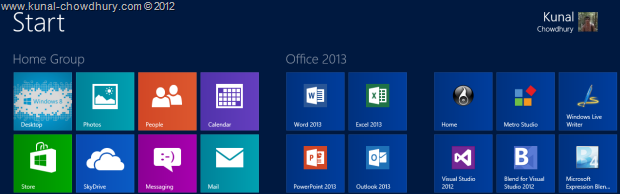 Windows 8 Start Screen