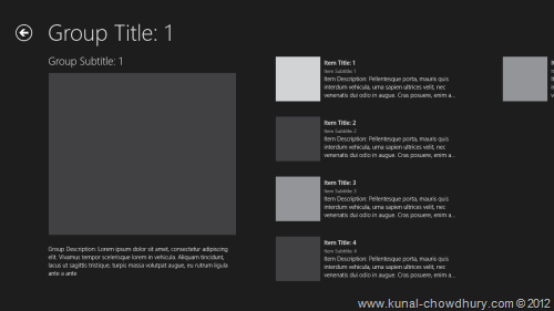 Grid app of Windows Store Project