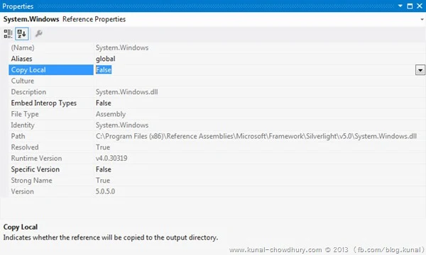 Set System.Windows.dll CopyLocal attribute to False