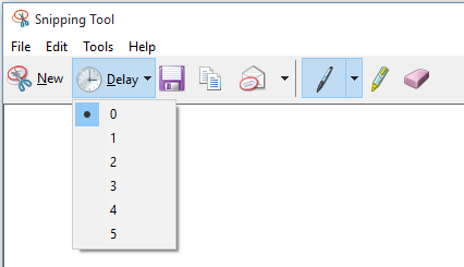 Snipping tool now has a delay timer