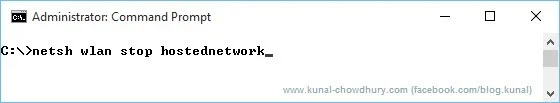 Stop a hosted network (www.kunal-chowdhury.com)