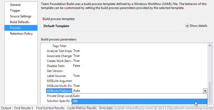 TFS Build Error - x86 MS Build Platform (www.kunal-chowdhury.com)