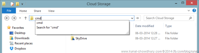 Type 'cmd' in the Address Bar of the Explorer Window