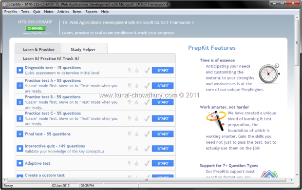 uCertify Training Kit for M70-515-CSharp