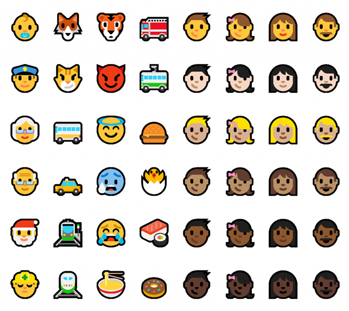 Updated Emoji in Windows 10 insider preview build 14316 (www.kunal-chowdhury.com)