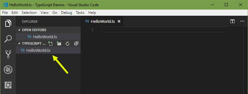 Name the TypeScript file with an extension as .ts