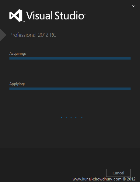 VS2012 Installation Experience - Screen 3 - Starting Installation