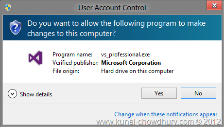 VS2012 Installation Experience - UAC