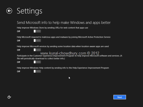 Win 8 Installation Experience - Settings - Make Windows Better