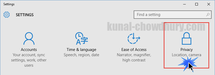 Windows 10 Settings (www.kunal-chowdhury.com)