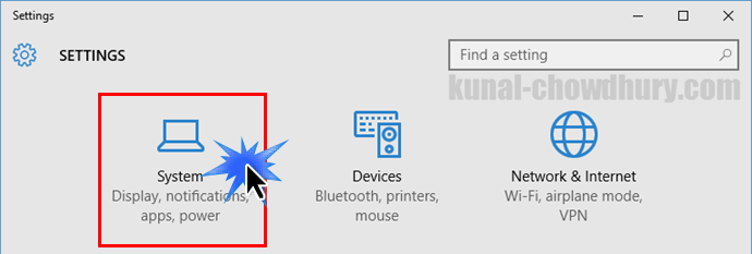 Windows 10 System Settings (www.kunal-chowdhury.com)