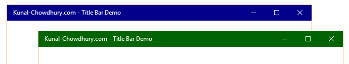 Windows 10 Universal App - Title Bar (www.kunal-chowdhury.com)