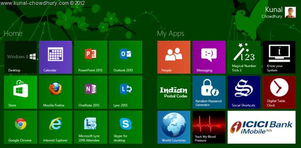 Windows 8 Start Screen