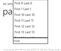 Windows Phone AutoComplete TextBox Demo
