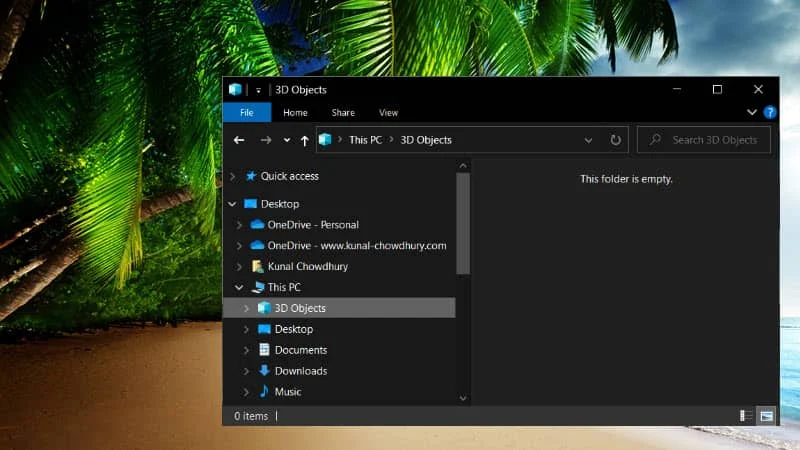 Windows 10 update to hide 3D Objects folder in File Explorer