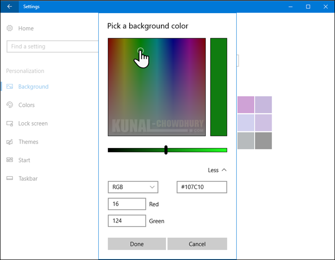 How to set custom colors in Windows 10 Creators Update? (www.kunal-chowdhury.com)