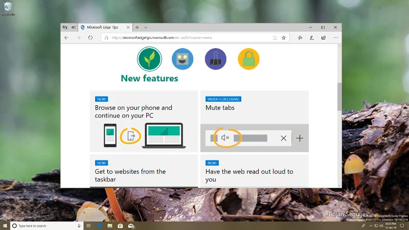 Microsoft Edge improvements in Windows Insiders build 17074