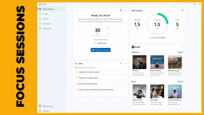 Microsoft releases a new Clock app for Windows 11 with Focus Sessions