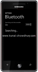 WP7 Settings Page - Bluetooth