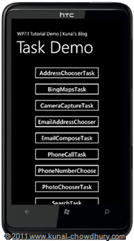 WP7.1 Demo - Task Chooser UI