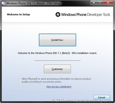 WP7.1 Mango SDK Beta 2 Installation Screen 10