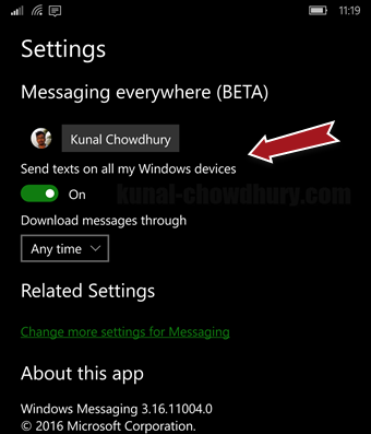 How to sync your messages across #Windows 10 Mobile devices? (www.kunal-chowdhury.com)